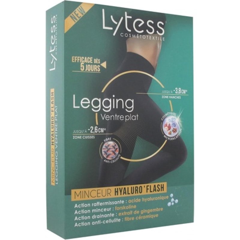 Lytess Cosmetotextile Hyaluro'flash Slimness Flat Belly Legging S/M Black