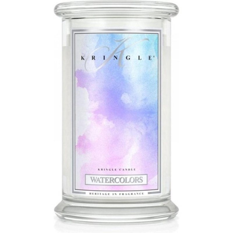 A Large Scented Candle With Two Wicks Watercolors 623g