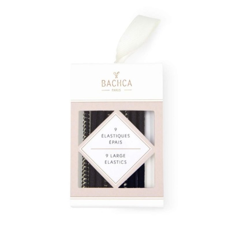 Bachca Thick Black Hair Ties - Pack of 9