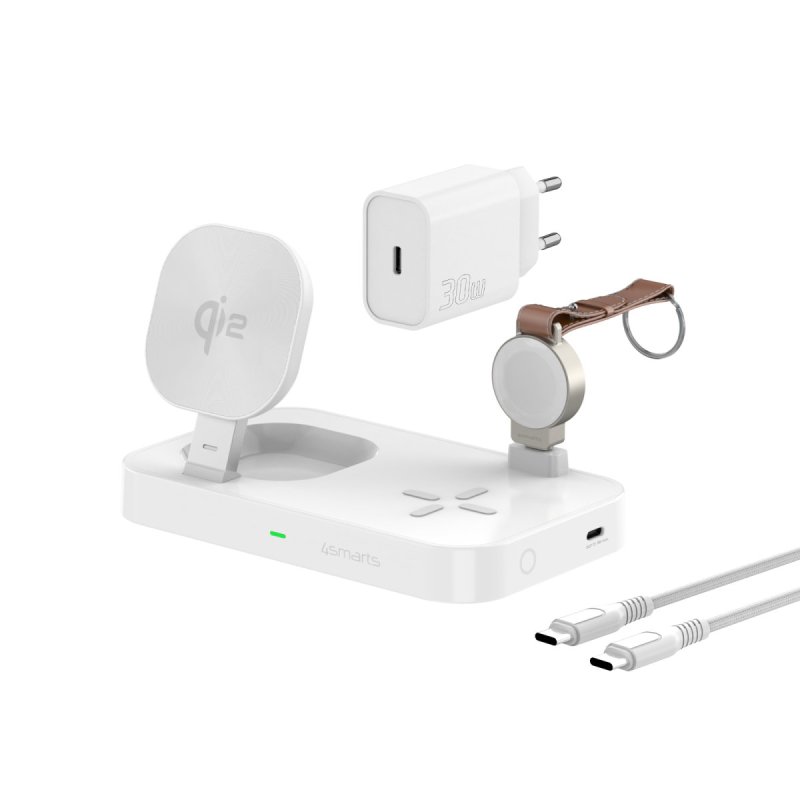 4smarts 540994 mobile device charger Headphones, Smartphone, Smartwatch White DC, USB Wireless charging Fast charging