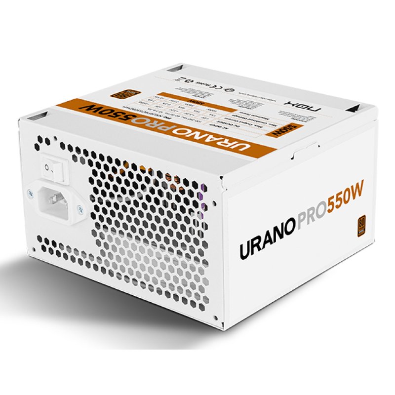 NOX Urano PRO White 550W Bronze unité d'alimentation d'énergie ATX Blanc