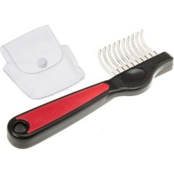 Ferplast Velcro Comb Straight Model - Dog Fur Comb - 16.3x5.2x2.4 Cm Red Black