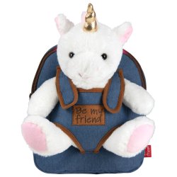 Tiara Unicorn backpack with plush toy 26cm