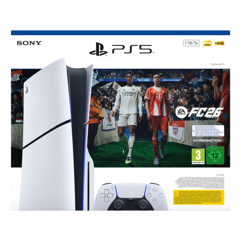 Sony PS5 Laufwerk - EA Sports FC 26 Bundle 1 To Wifi Noir, Blanc