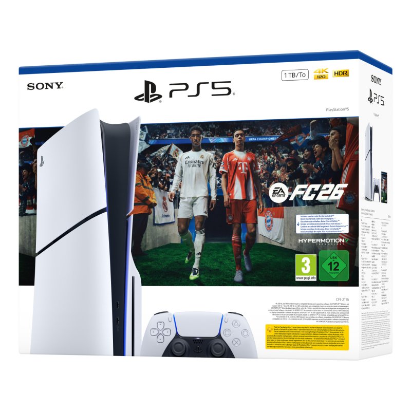 Sony PS5 Laufwerk - EA Sports FC 26 Bundle 1 To Wifi Noir, Blanc