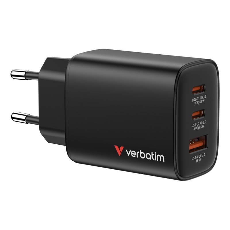 Verbatim Essentials GaN Charger 65W EU plug Black