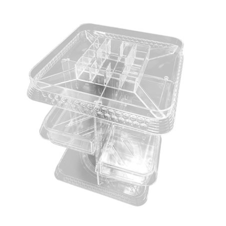 Clear Acrylic Makeup Organizer With Shelves For Brushes Creams Large