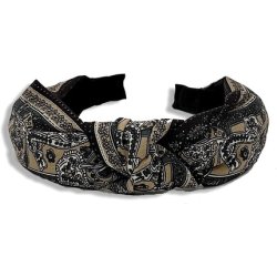 Araban Black Beige Knot Headband