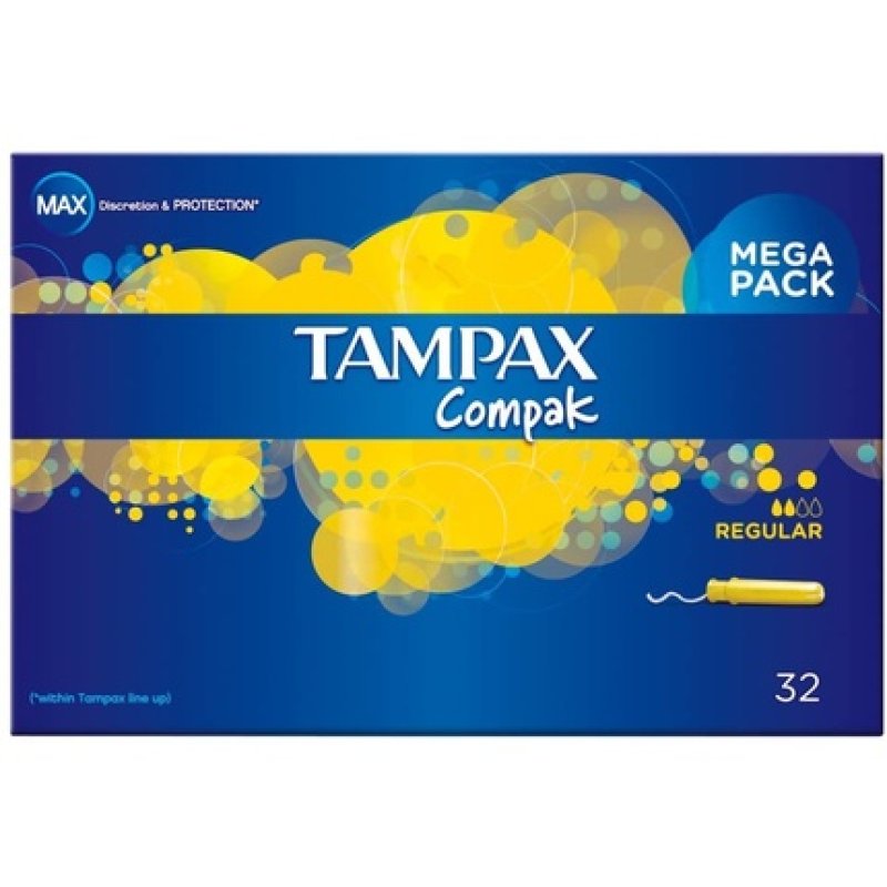 Tampax Compak Regular Applicator Tampons - Pack Of 32