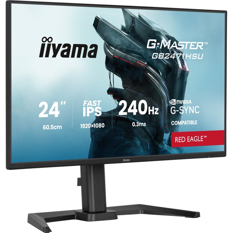 G-Master GB2471HSU-B1 Red Eagle (60.5 cm (23.8 Zoll), schwarz (matt), FullHD, Fast-IPS, HDMI, DP, G-Sync komp.,
