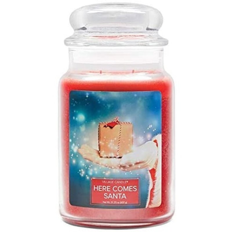 Village Candle Here Comes Santa Scented Jar Candle, Large, 740g