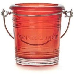 Yankee Candle 1306105 Lantern, Glass, Red, One Size
