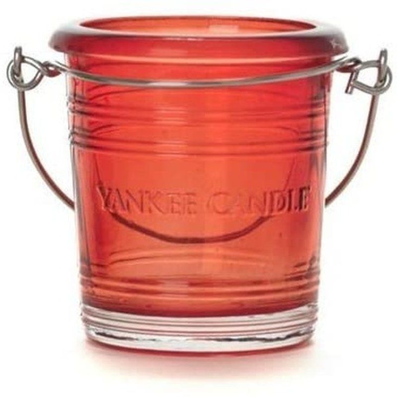 Yankee Candle 1306105 Lantern, Glass, Red, One Size