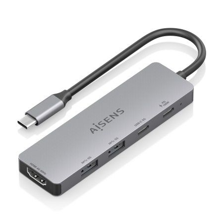AISENS ASUC-5P028-GR station d'accueil Avec fil USB 3.2 Gen 1 (3.1 Gen 1) Type-C Gris