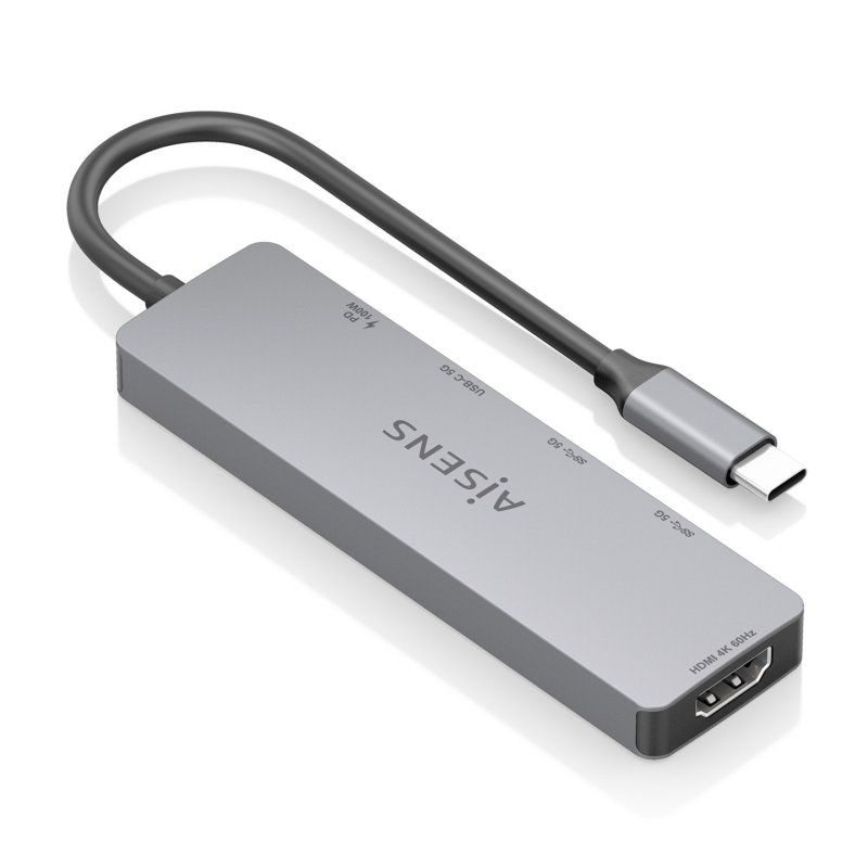 AISENS ASUC-5P028-GR station d'accueil Avec fil USB 3.2 Gen 1 (3.1 Gen 1) Type-C Gris