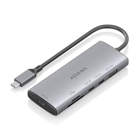 AISENS ASUC-6P029-GR station d'accueil Avec fil USB 3.2 Gen 1 (3.1 Gen 1) Type-C Gris