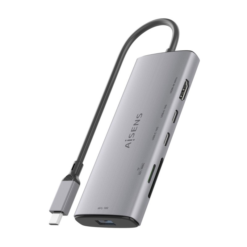 USB-C DOCK AISENS 6 EN 1 HDMI USB-A 10G 2XUSB-C 10G SD MICRO SD 20CM