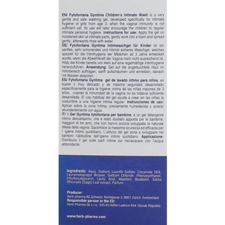 Gyntima Children's Intimate Wash Gel 100ml