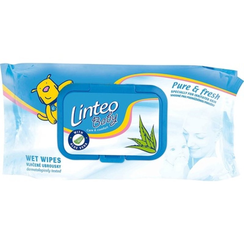Linteo 25759 Wet Wipes Baby 80 Pieces, Viscose, Polyester