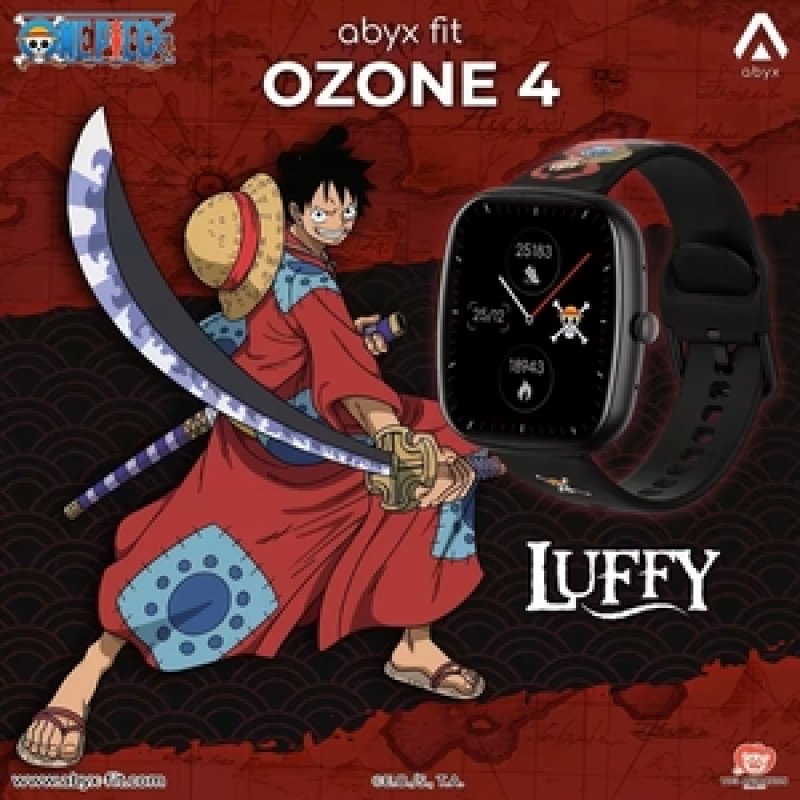 Abyx Fit - Ozone 4 - Montre connectée One Piece - Monkey D. Luffy - Noire