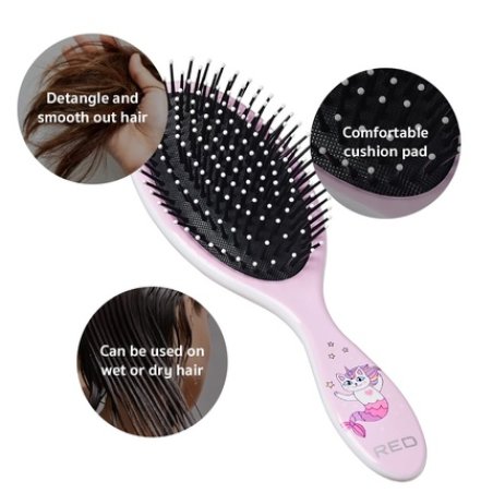 Red By Kiss Unicorn Detangler Brush for Kids - Easy Wet and Dry Hair