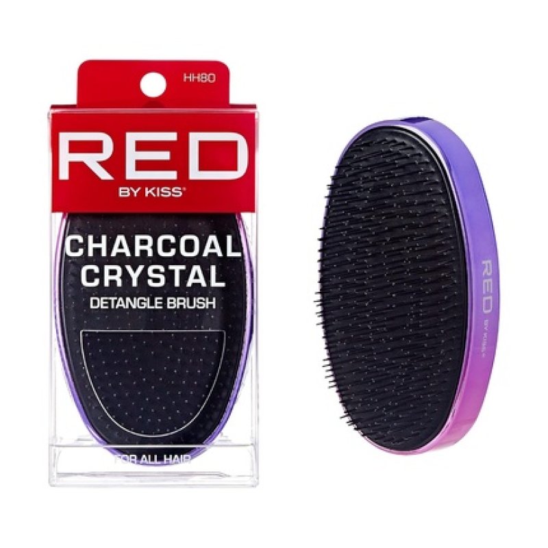 Red By Kiss Detangling Hair Brush for Men, Women, and Kids - Crystal Charcoal