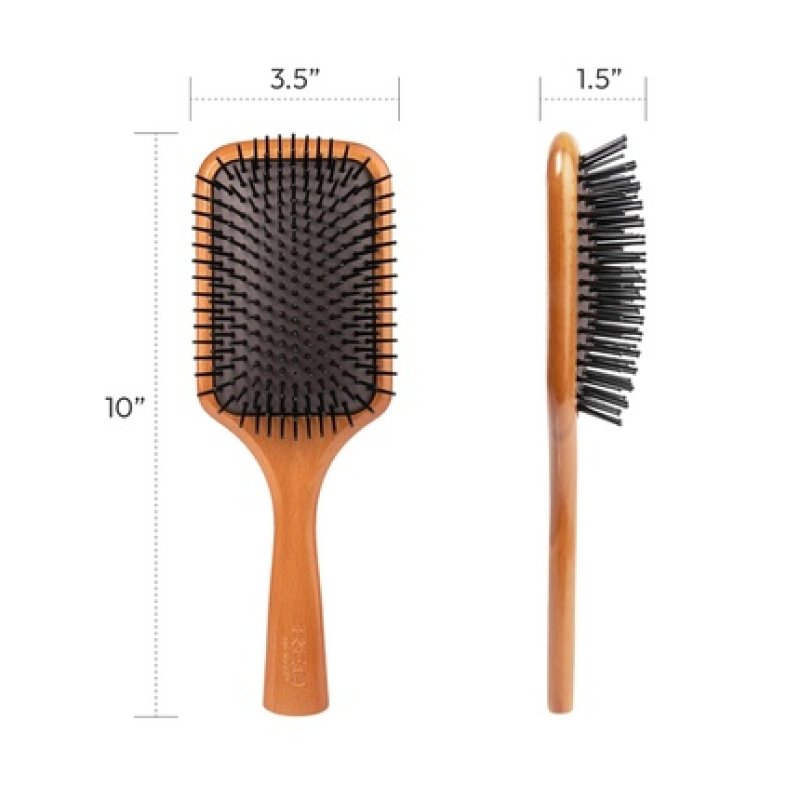 Red By Kiss Wooden Paddle Brush Detangling Hairbrush with Long Bristles