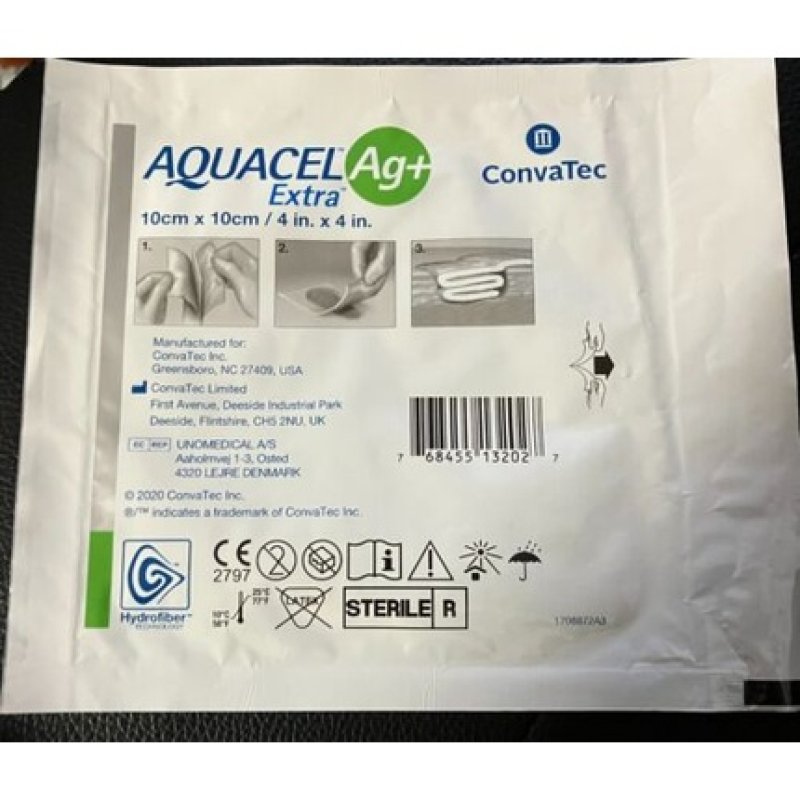 Convatec Aquacel Ag Extra Hydrofiber Dressing 10cm x 10cm