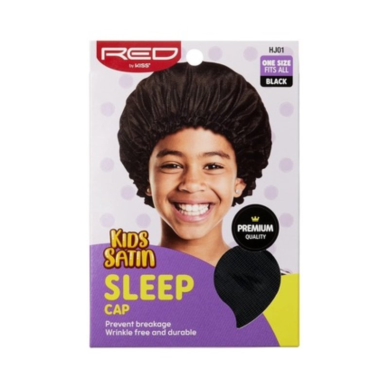 Red By Kiss Kids Satin Sleep Cap Shower Cap Bonnet