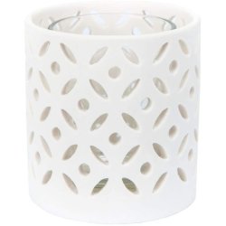 Yankee Candle Tea Light Holder, Ceramic, White, 7.7x7.7x7.6 Cm 7.7x7.7x7.6 Cm
