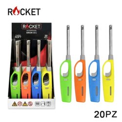 Rocket Bbq Lighter Orion 23cm 4 Assorted Colors Pack Of 20