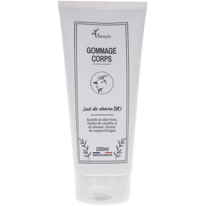 Body Scrub with Organic Goat Milk, Camellia and Sesame Oils, Argan Shell Grains