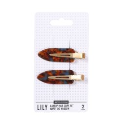 Lily Hair Clips For Makeup Blue Coffee 2 Pieces