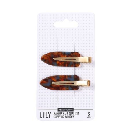 Lily Hair Clips For Makeup Blue Coffee 2 Pieces