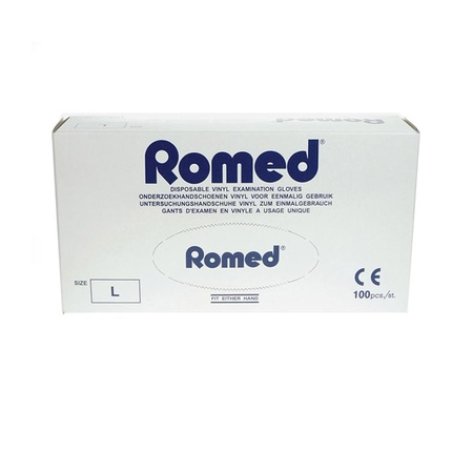 Romed Vinyl Gloves Powdered Large