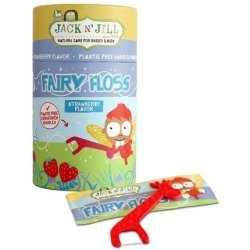 Jack N' Jill Kids Fairy Floss Dental Floss Eco-Friendly Individually Wrapped Floss Picks Giraffe Shaped Handle - 30 Pack