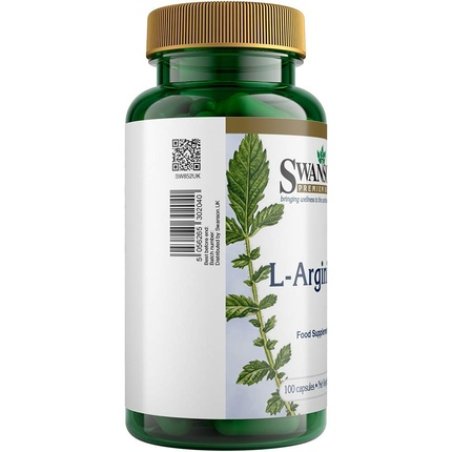 Swanson - L-Arginine Pure 500mg, 100 Powder Capsules - 1000mg Double Dose