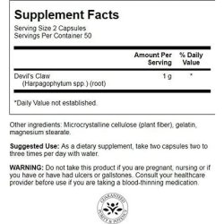 Devil's Claw 500 Mg, 100 Capsules Size 00 Swanson Health Products