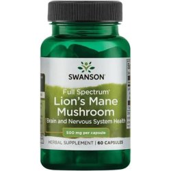1x Full Spectrum Swanson Lions Mane Mushroom | Lion's Mane Mushroom | 60 Capsules Each