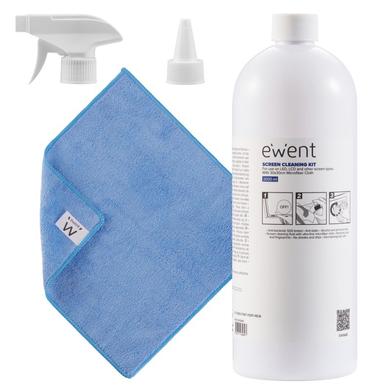 Ewent EW5680 equipment cleansing kit Screens/Plastics, Universal 1000 ml