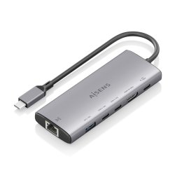 USB-C DOCK AISENS 6 EN 1 HDMI RJ45 USB-A 10G 2XUSB-C 10G USB-C PD 20CM