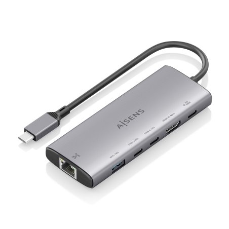 AISENS ASUC-6P030-GR station d'accueil Avec fil USB 3.2 Gen 1 (3.1 Gen 1) Type-C Gris