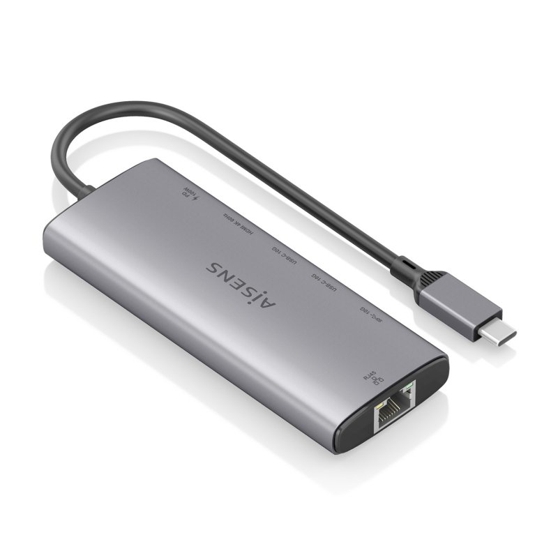 USB-C DOCK AISENS 6 EN 1 HDMI RJ45 USB-A 10G 2XUSB-C 10G USB-C PD 20CM