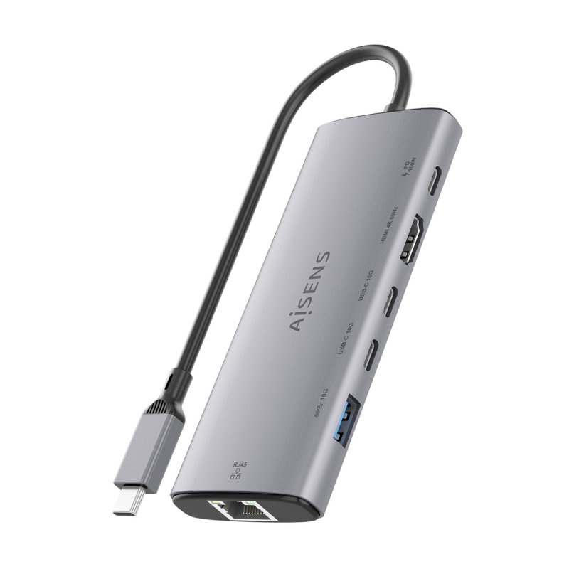 AISENS ASUC-6P030-GR laptop dock/port replicator Wired USB 3.2 Gen 1 (3.1 Gen 1) Type-C Grey
