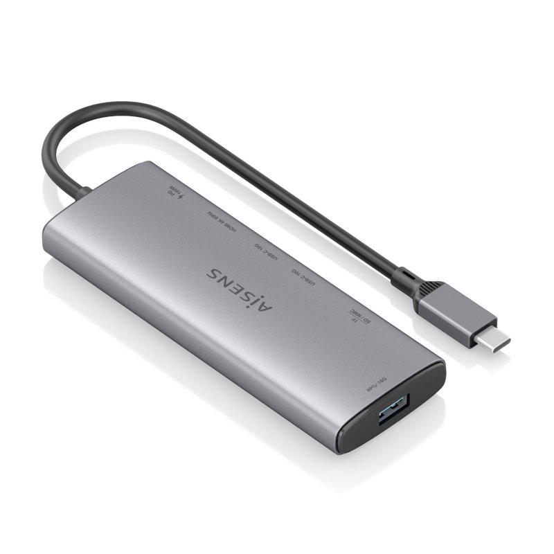 AISENS ASUC-7P031-GR station d'accueil Avec fil USB 3.2 Gen 1 (3.1 Gen 1) Type-C Gris