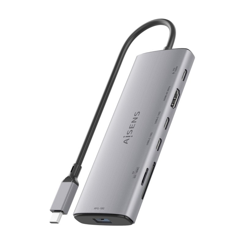 USB-C DOCK AISENS 7 EN 1 HDMI USB 10G 2XUSB-C 10G SD MICRO SD PD 100W