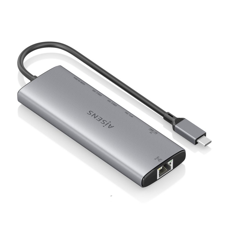 AISENS ASUC-7P032-GR station d'accueil Avec fil USB 3.2 Gen 1 (3.1 Gen 1) Type-C Gris