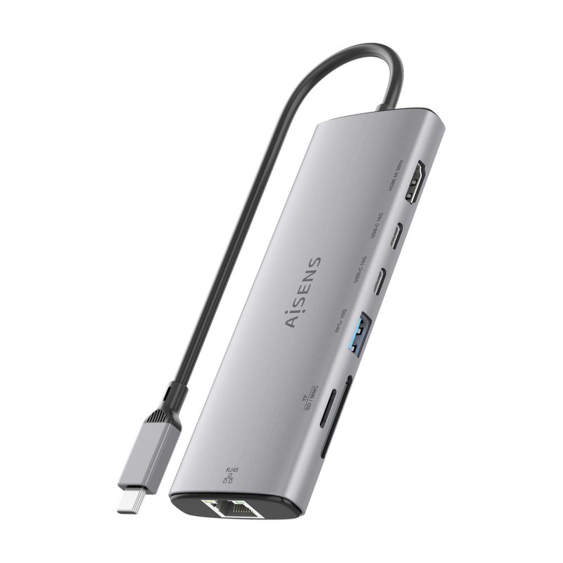 USB-C DOCK AISENS 7 EN 1 HDMI RJ45 USB 10G 2XUSB-C 10G SD MICRO SD 20CM