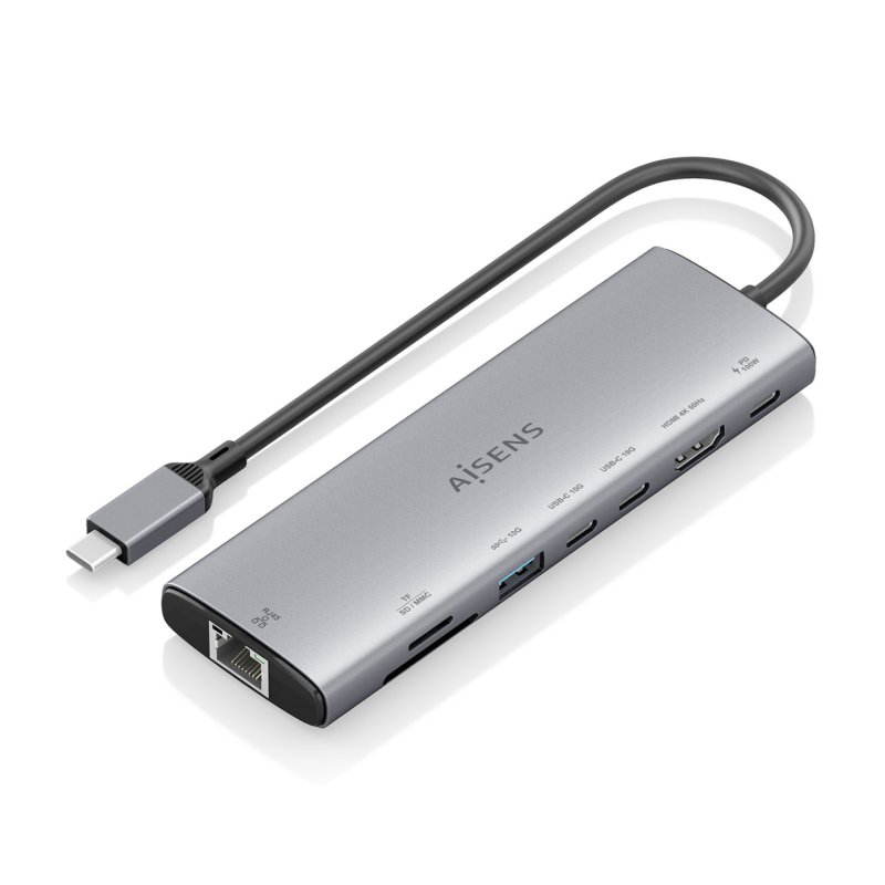 AISENS ASUC-8P033-GR laptop dock/port replicator Wired USB 3.2 Gen 1 (3.1 Gen 1) Type-C Grey