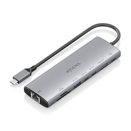 AISENS ASUC-8P033-GR laptop dock/port replicator Wired USB 3.2 Gen 1 (3.1 Gen 1) Type-C Grey